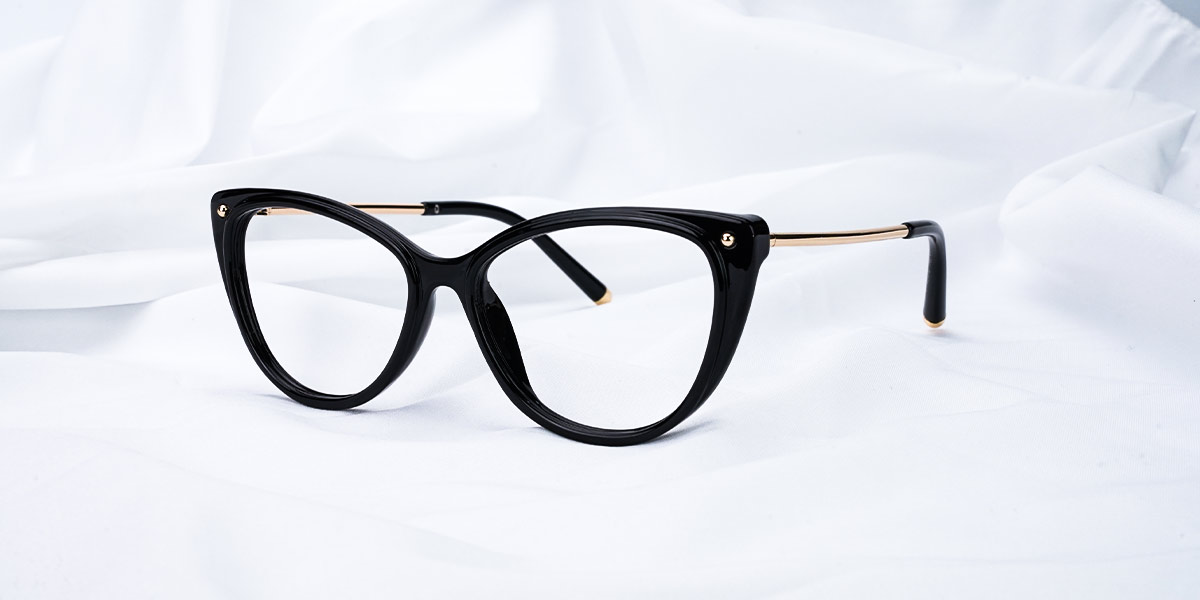 Black - Cat eye Glasses - Effie
