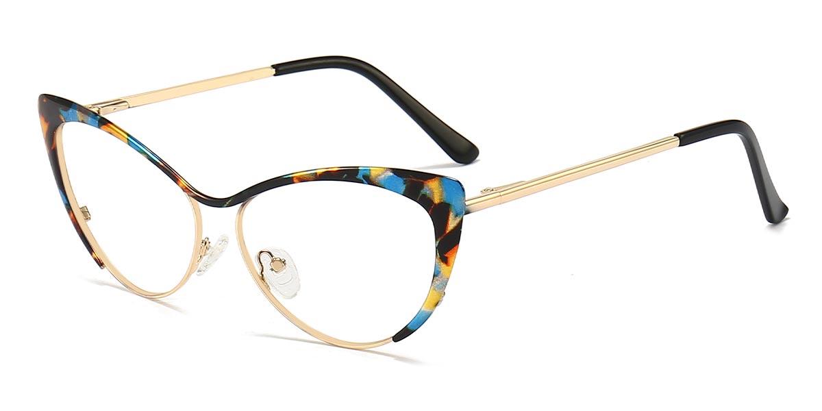 Gold Blue Tortoiseshell Lendi - Cat Eye Glasses