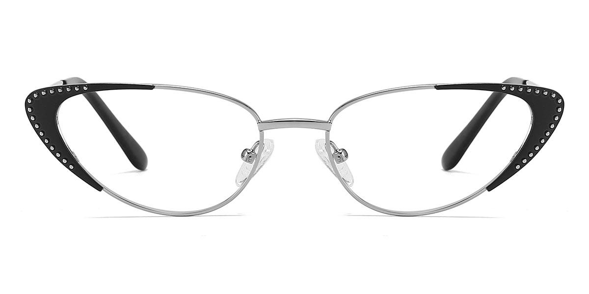 Black Silver Malya - Cat Eye Glasses
