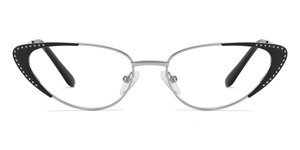 Black Silver Malya - Cat Eye Glasses