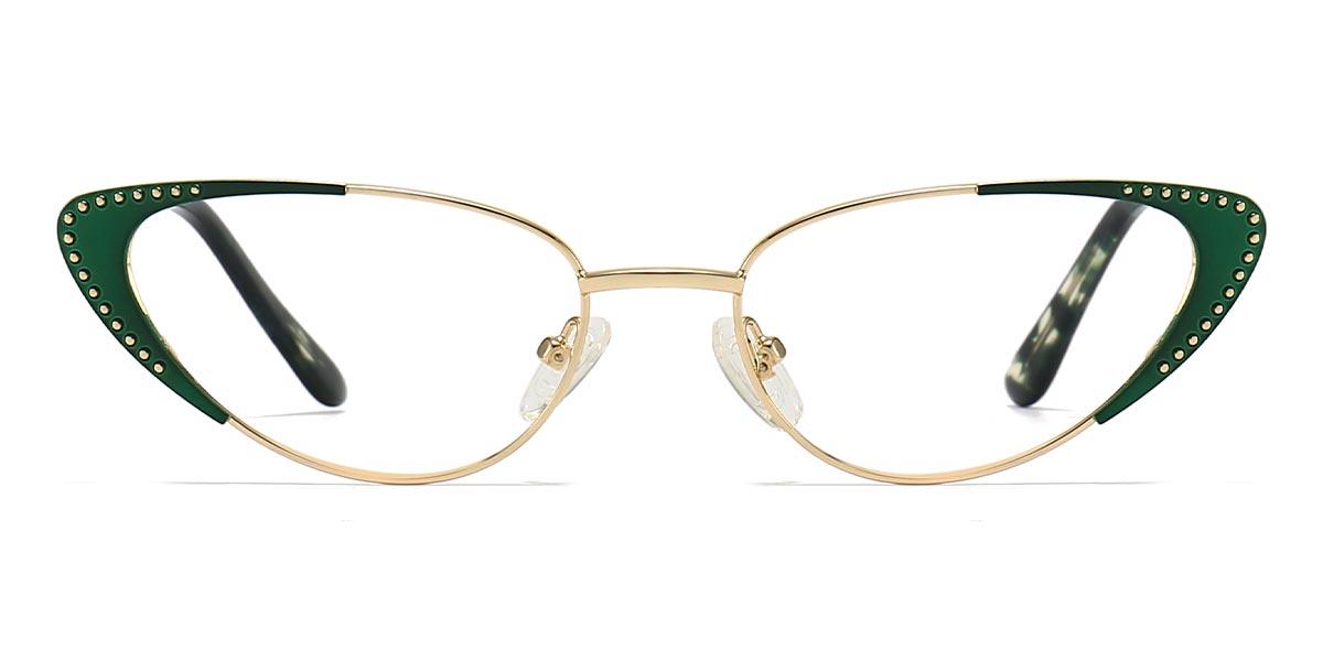 Gold Green Malya - Cat Eye Glasses