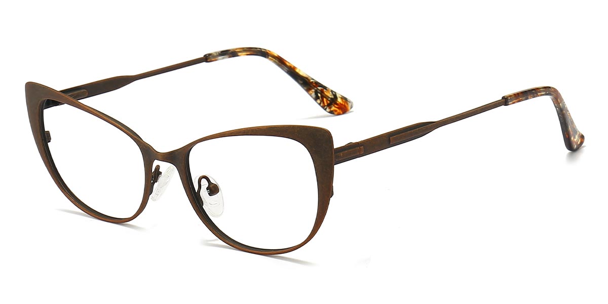 Brown - Cat eye Glasses - Mayu