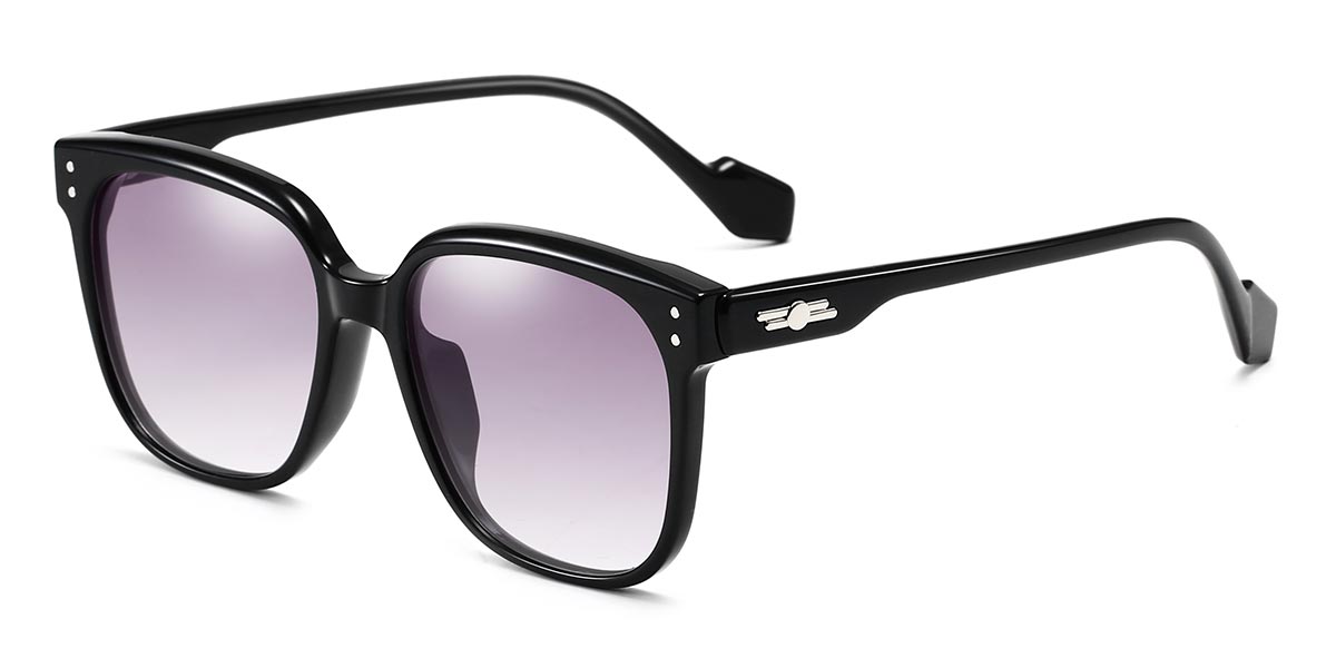 Black Gradual Grey - Square Sunglasses - Krue