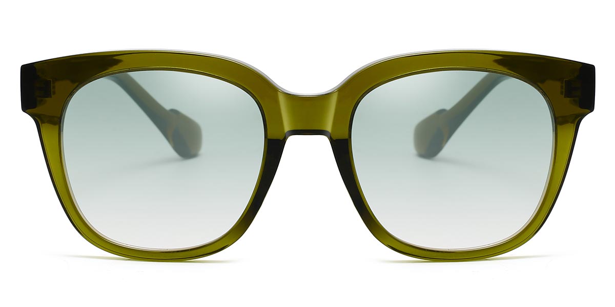 Gold Olive Green - Square Sunglasses - Lamb