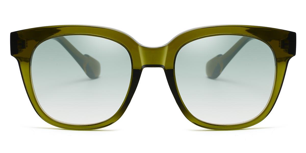 Olive Green Gradual Green Lamb - Square Sunglasses
