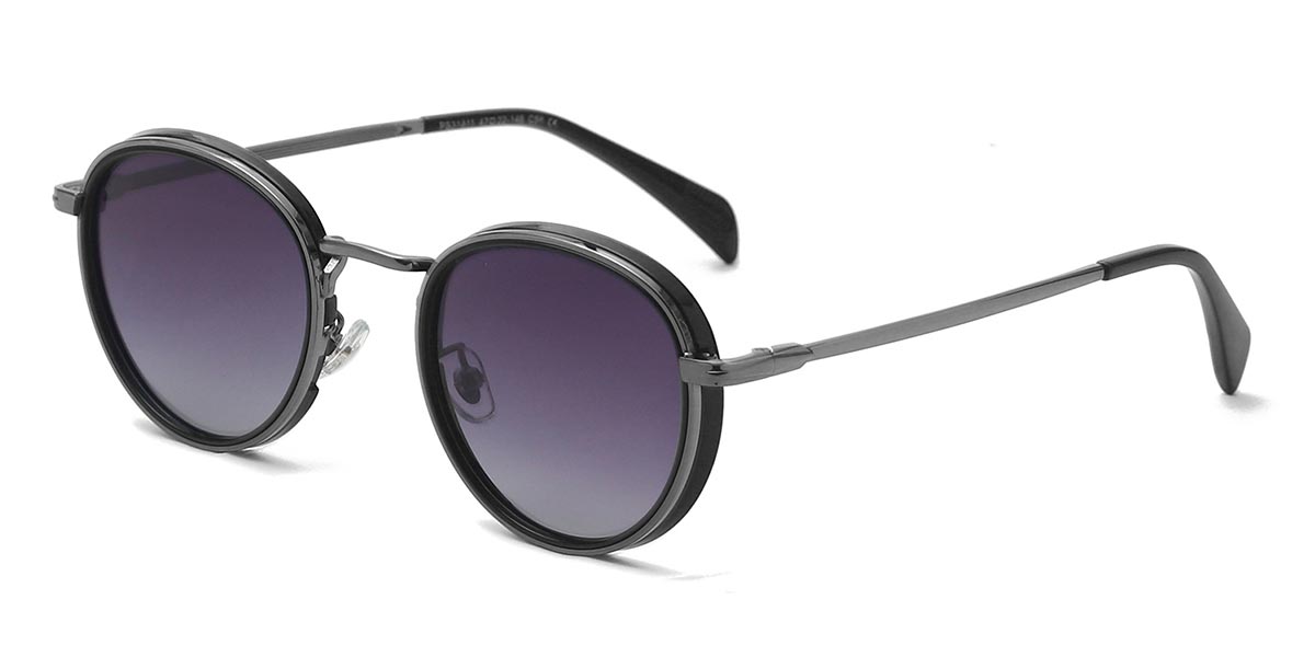 Grey Gradual Grey - Oval Sunglasses - Everie
