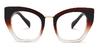 Gradient Brown Matty - Cat Eye Glasses