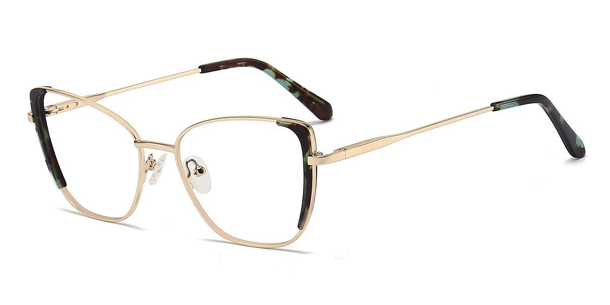 Gold Green Tortoiseshell Danica - Cat Eye Glasses