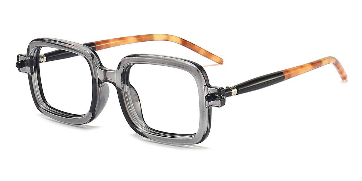 Clear Grey Ezma - Rectangle Glasses