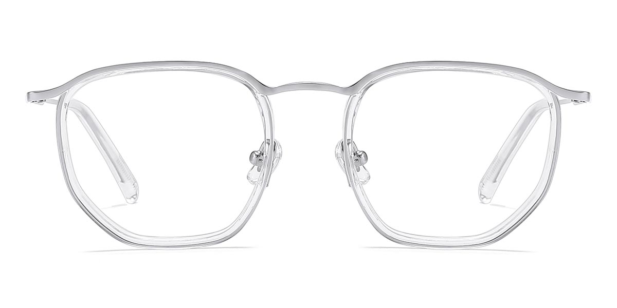Silver Clear - Oval Glasses - Tone