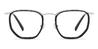 Black Silver Tone - Oval Glasses