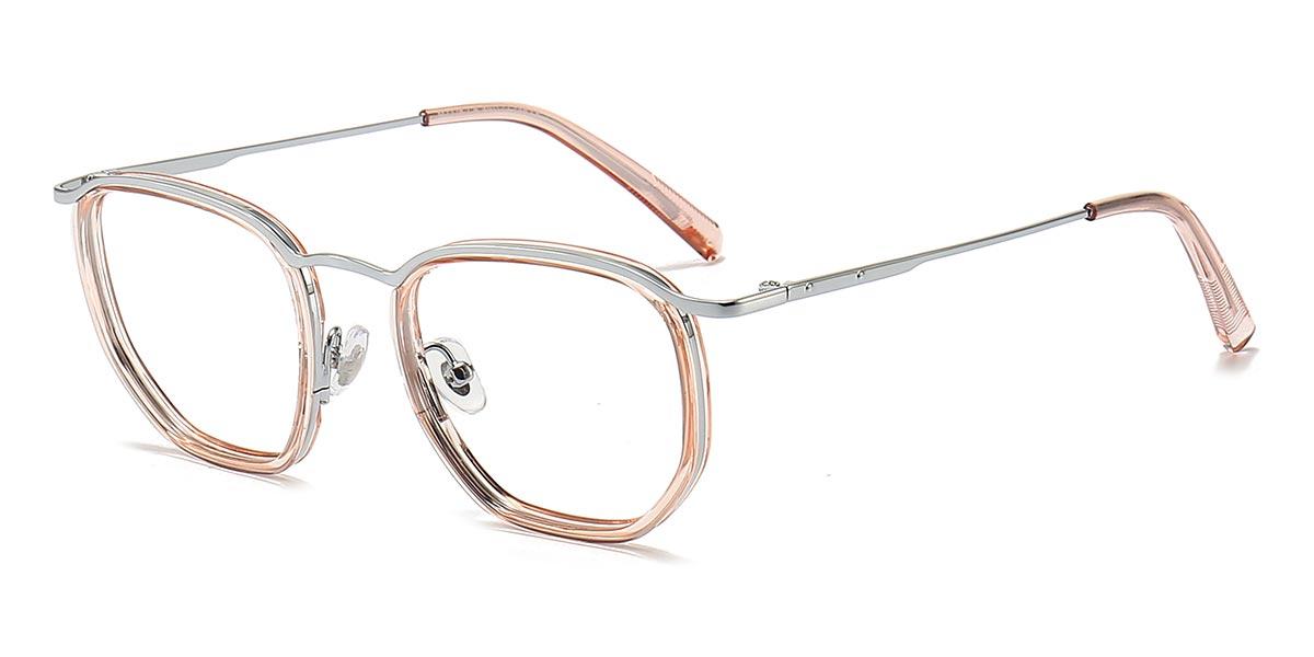 Silver Pink Tone - Oval Glasses