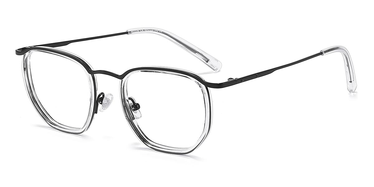 Black Clear - Oval Glasses - Tone