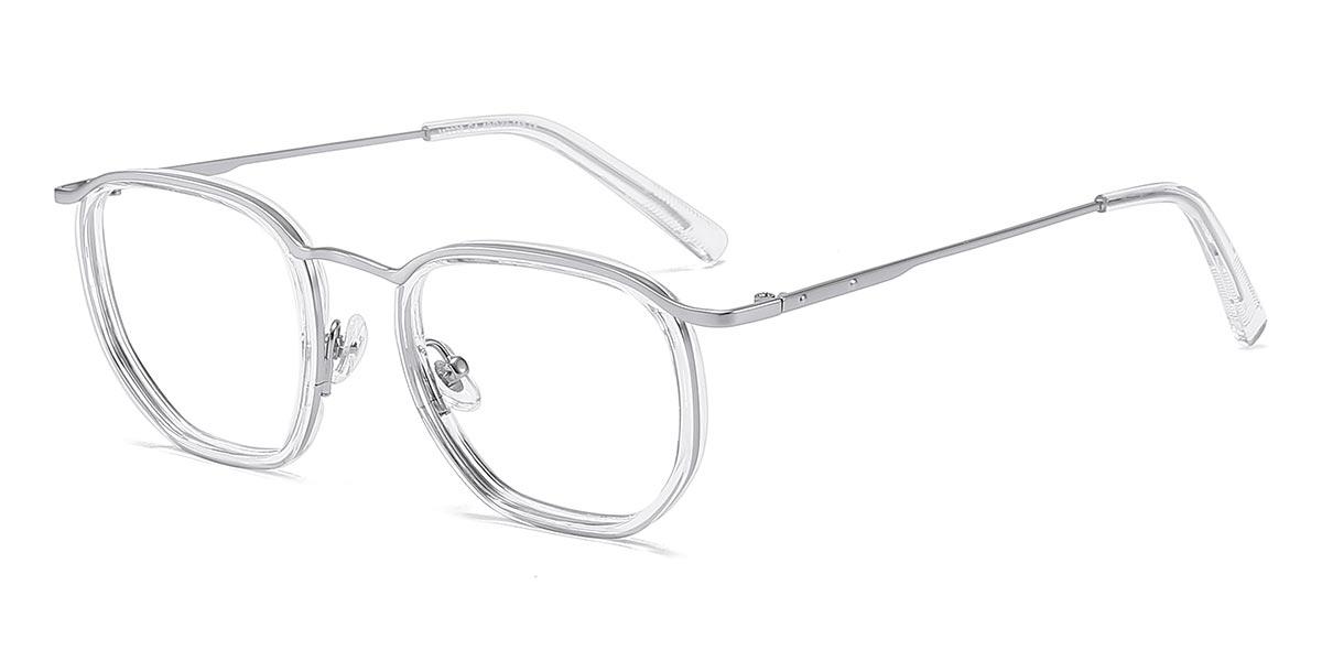 Silver Clear Tone - Oval Glasses