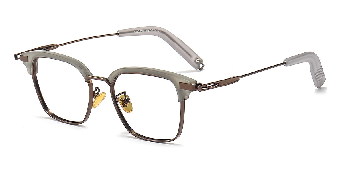 Grey - Rectangle Glasses - Olalla