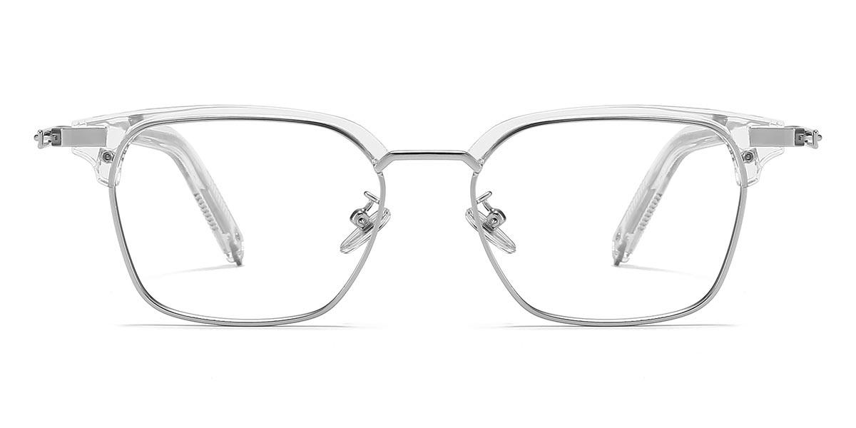 Silver Clear Olalla - Rectangle Glasses