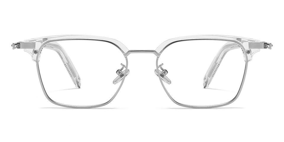 Silver Clear Olalla - Rectangle Glasses