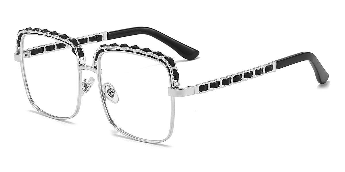 Silver - Square Glasses - Panni