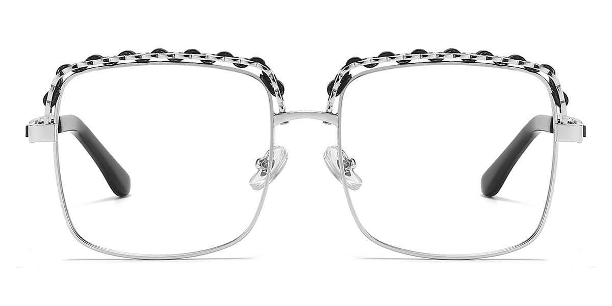 Silver - Square Glasses - Panni