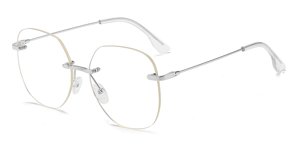 Silver - Oval Glasses - Kila