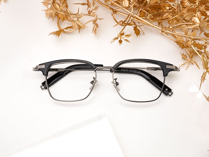 Olalla - Rectangle Black Glasses For Men & Women