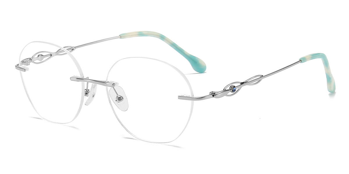 Silver - Oval Glasses - Paje