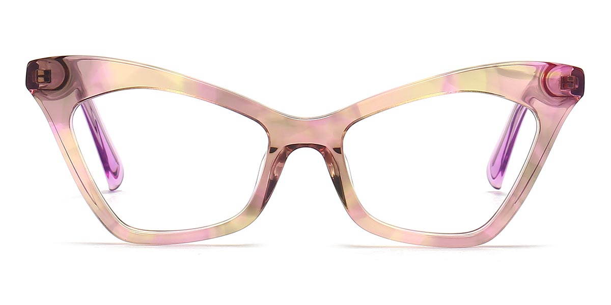 Purple Yellow Awa - Cat eye Glasses