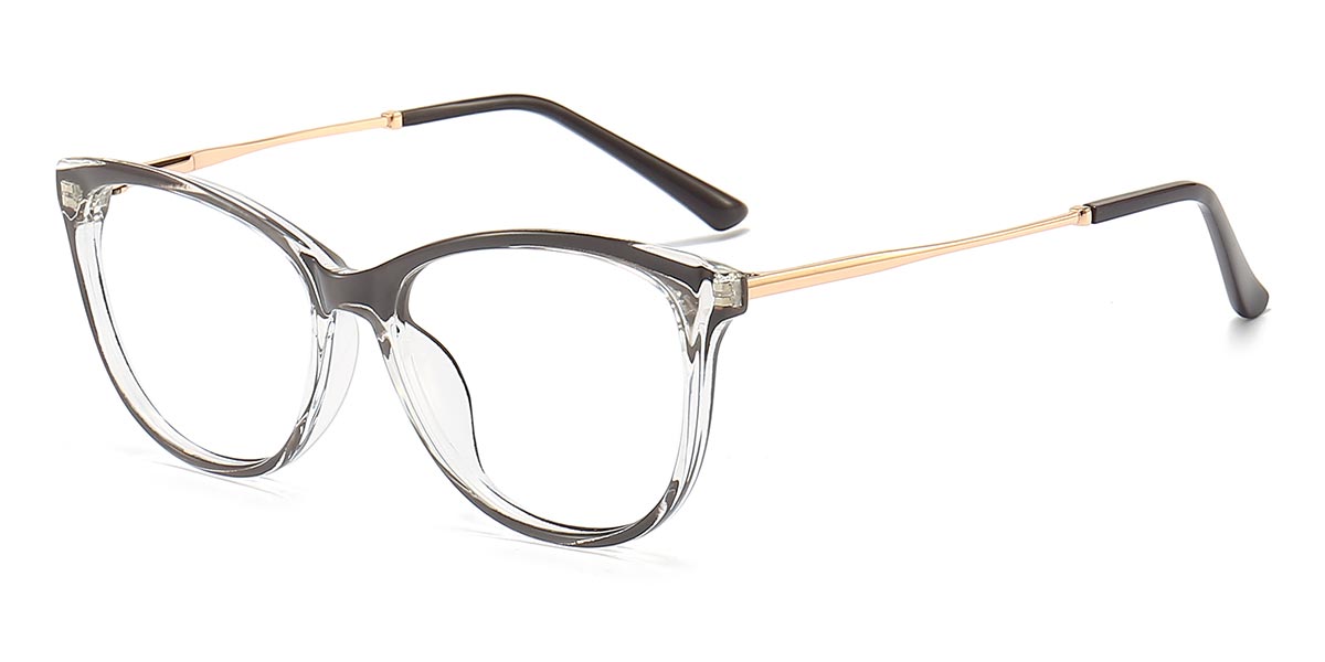 Grey - Oval Glasses - Kasu