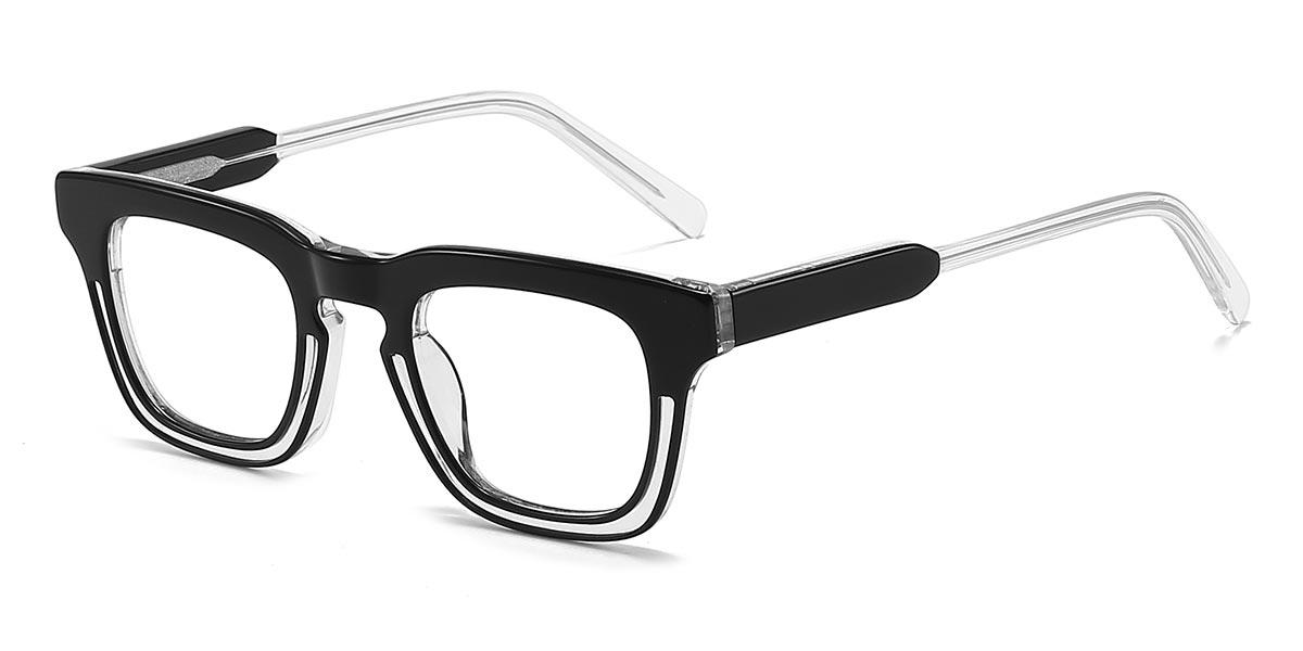 Black Clear Nyle - Square Glasses