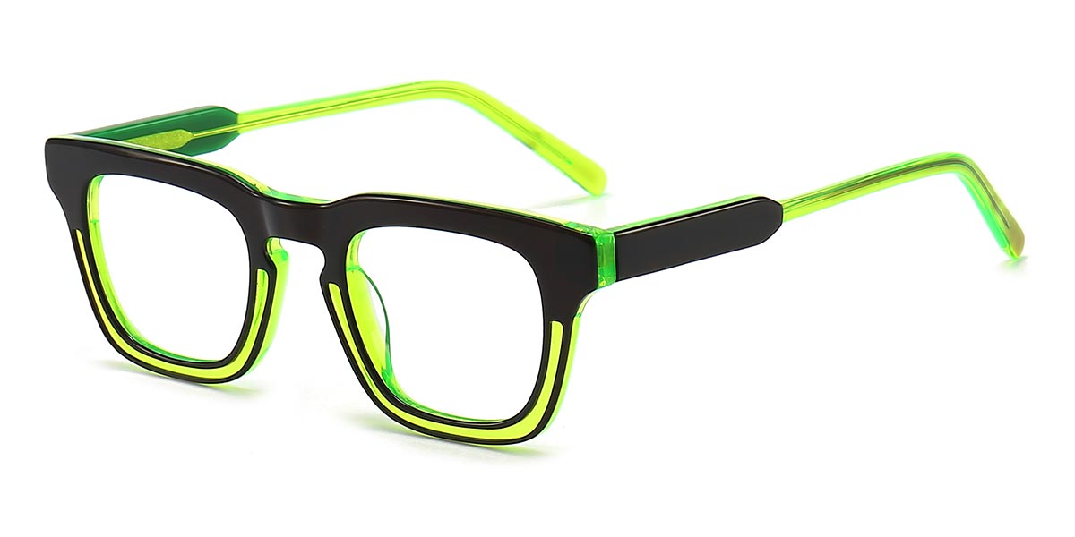 Green - Square Glasses - Nyle