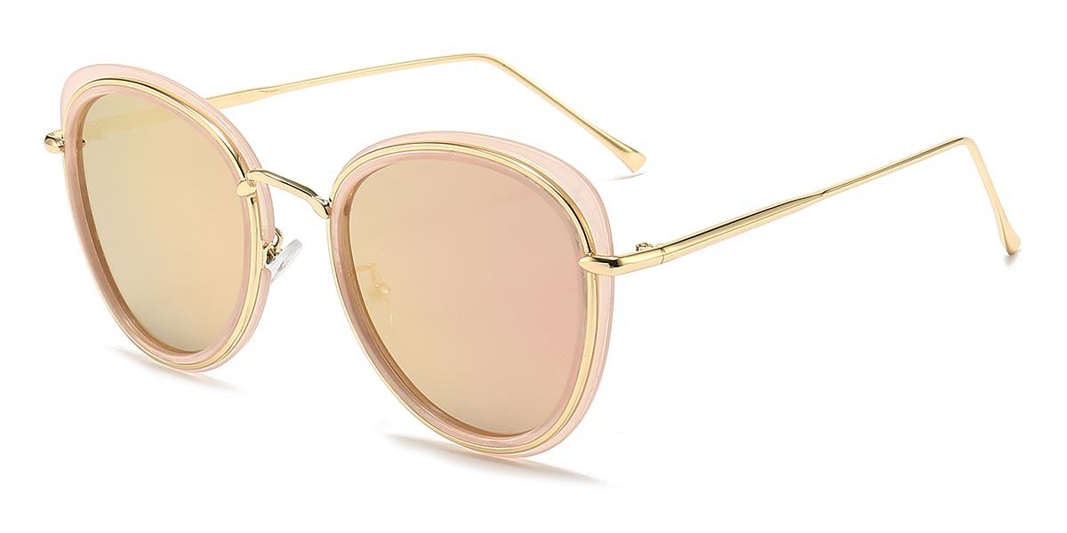 Pink Pink Mirror Katelya - Oval Sunglasses