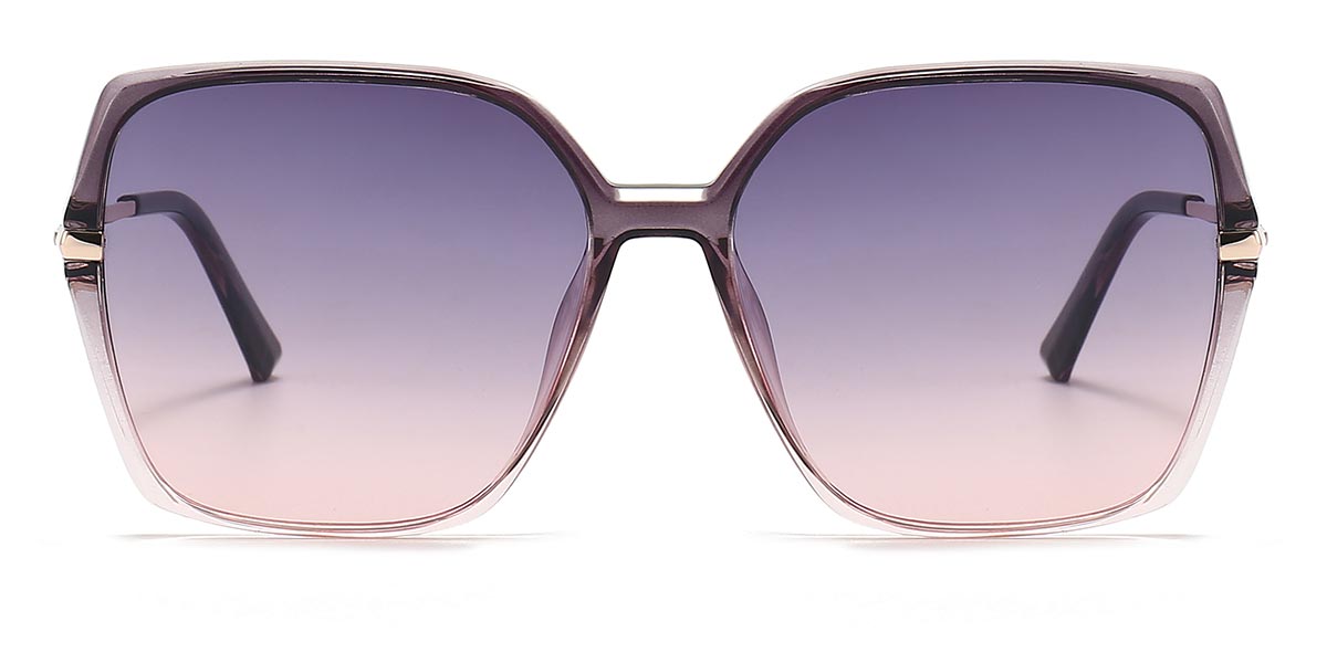 Gradient Purple Purple Pink - Square Sunglasses - Lany