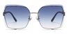 Silver Blue Clear Azel - Square Sunglasses