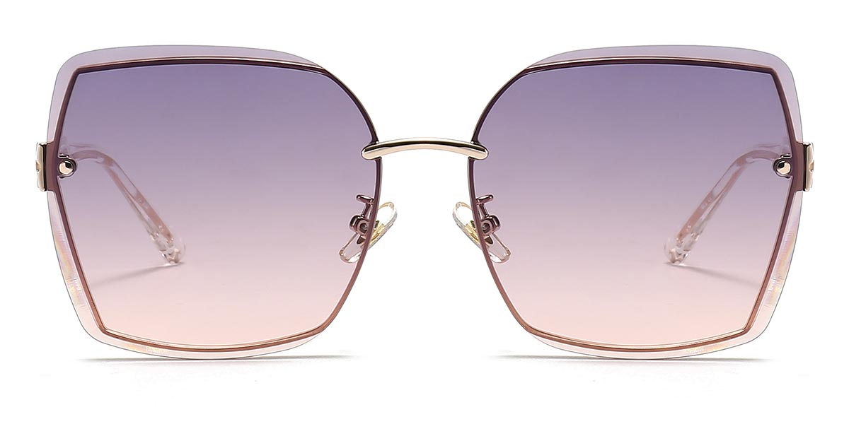 Purple - Square Sunglasses - Azel