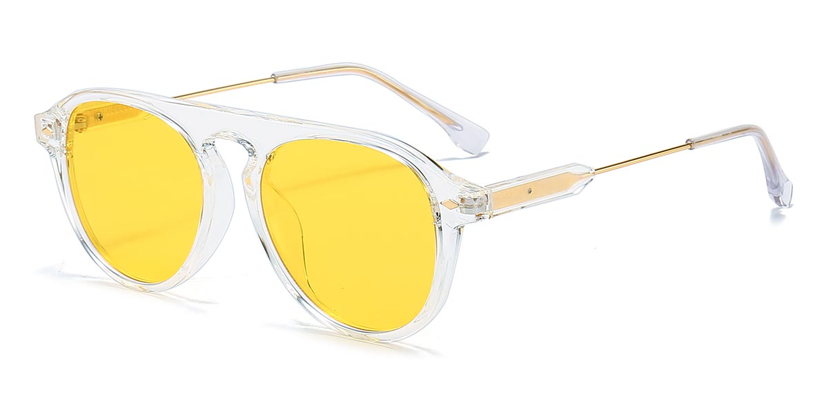 Clear Yellow - Oval Sunglasses - Lanta