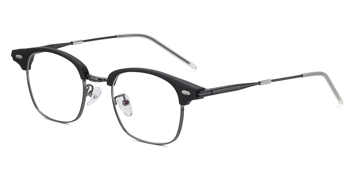 Black Silver Cana - Square Glasses