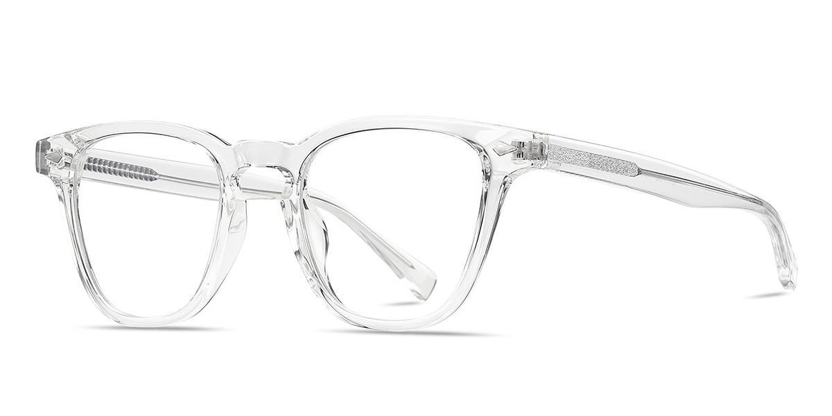 Clear - Square Glasses - Qara