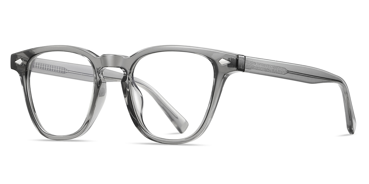 Grey - Square Glasses - Qara
