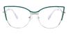 Silver Green Leeni - Oval Glasses