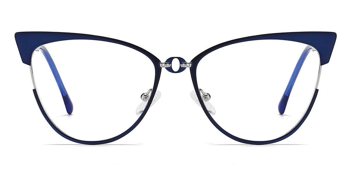 Navy Blue Zaila - Oval Glasses