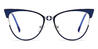 Navy Blue Zaila - Oval Glasses