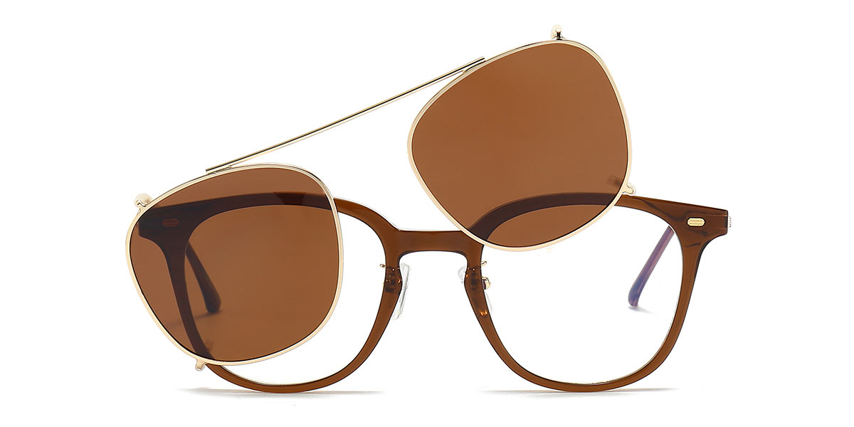 Tawny Lanre - Oval Clip-On Sunglasses
