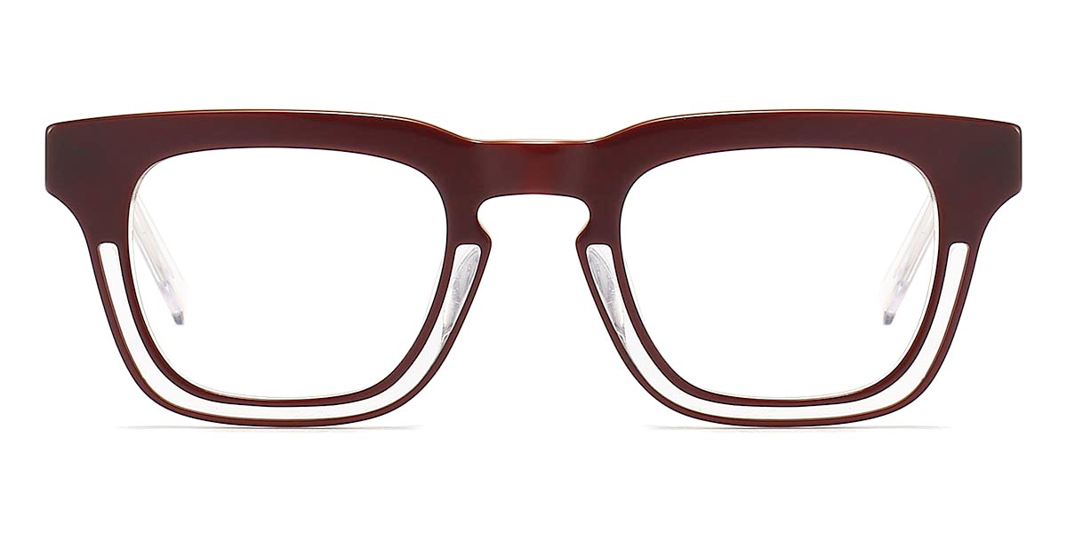 Brown - Square Glasses - Nyle