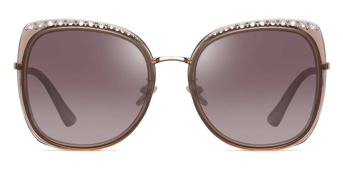 Brown Brown - Oval Sunglasses - Nale