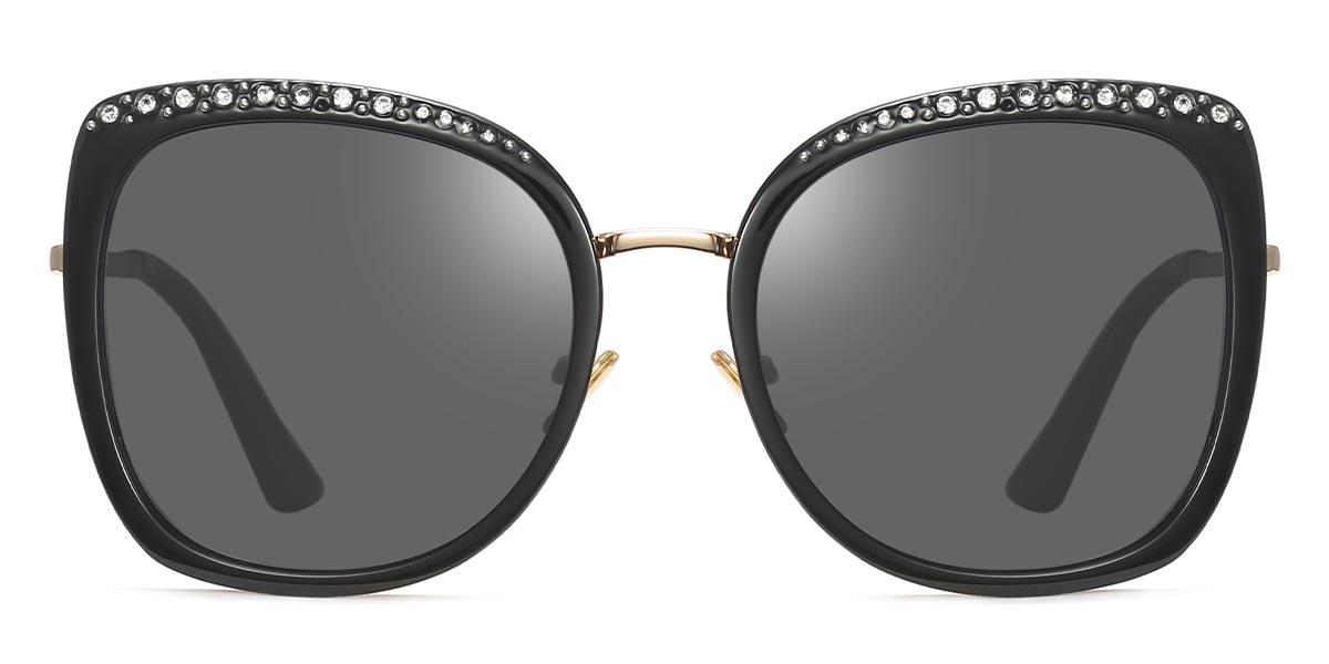 Black Grey - Oval Sunglasses - Nale
