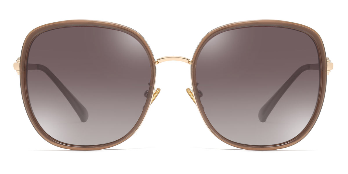 Brown Brown - Oval Sunglasses - Miika
