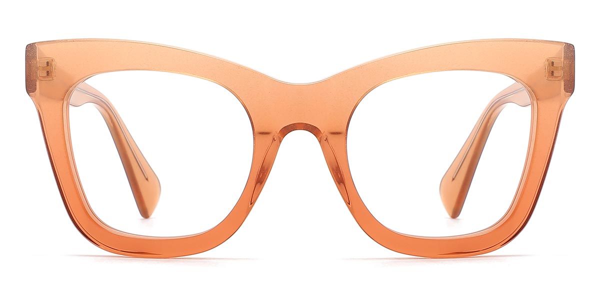 Orange - Square Glasses - Nalei