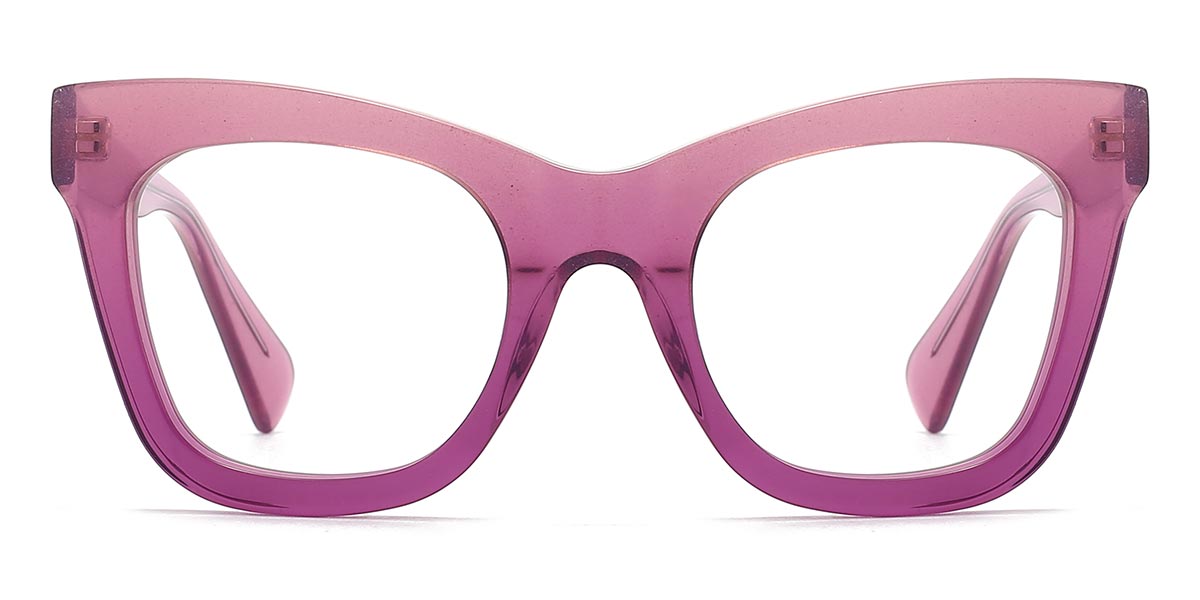 Purple - Square Glasses - Nalei