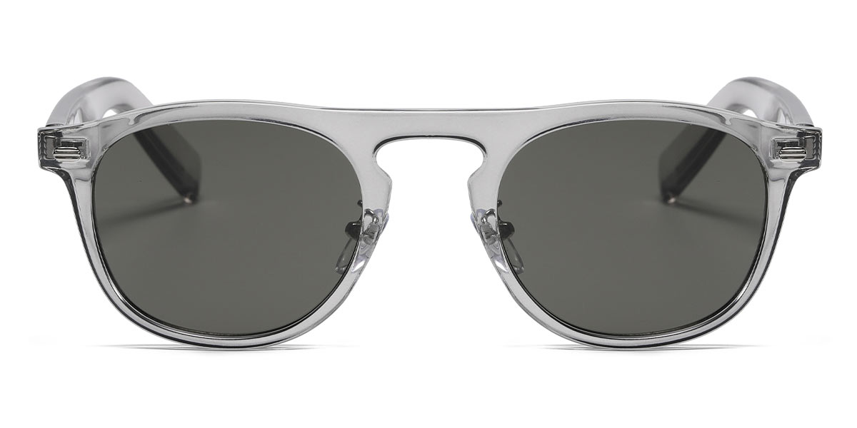 Transparent Grey Grey - Oval Sunglasses - Nals