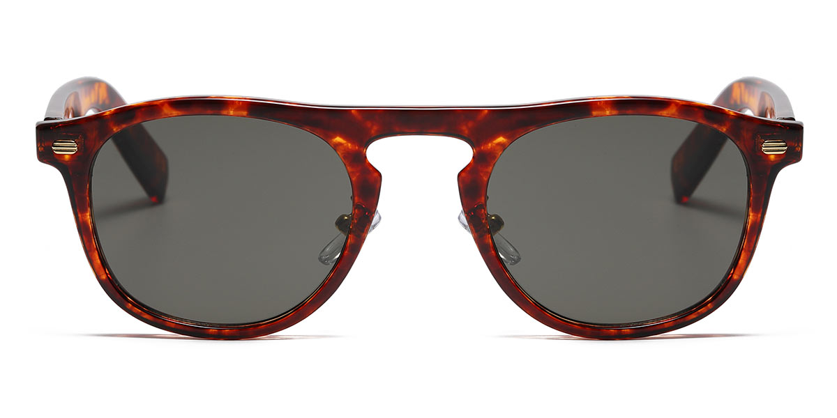 Tortoiseshell Grey - Oval Sunglasses - Nals